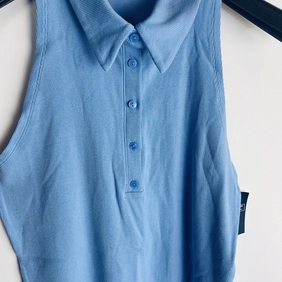 New Abercrombie & Fitch Womans Sz XL Soft A&F Ribbed Polo Bodysuit Blue NWT - Picture 4 of 7